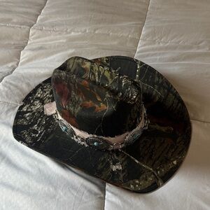 Camouflage Western Hat with Turquoise Accents
